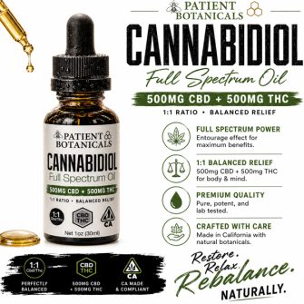 Patient Botanicals - 500mg.CBD / 500mg.THC Tincture