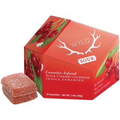 WYLD - Sour Cherry Indica Enhanced Gummies | 100mg