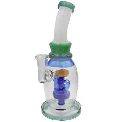 Alternative view of 8” Helios Glass Bong with Mushroom Perc
