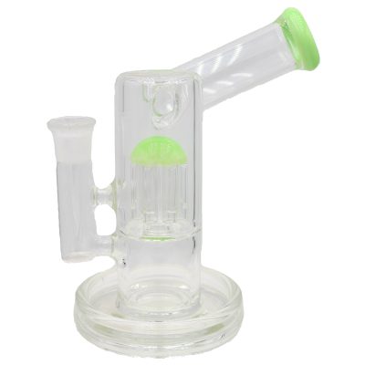 5" Glass Straight Tube Tree Perc Dab Rig (Slime Green)