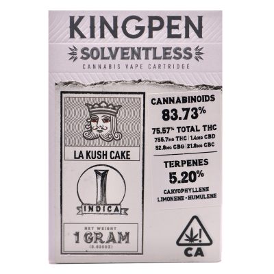 KingPen Solventless Vape Cartridge: LA Kush Cake (1G)
