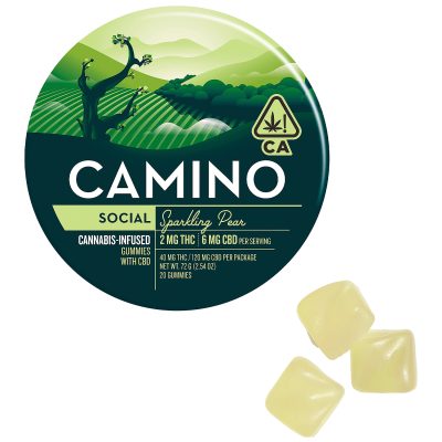 Camino Sparkling Pear 2:6 THC:CBD "Social" Gummies