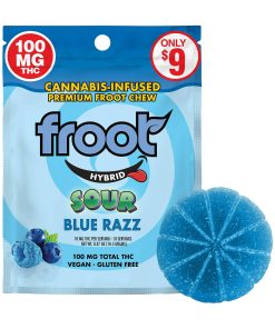 Froot - Sour Blue Razz Single Cut-to-dose Gummy (100mg)