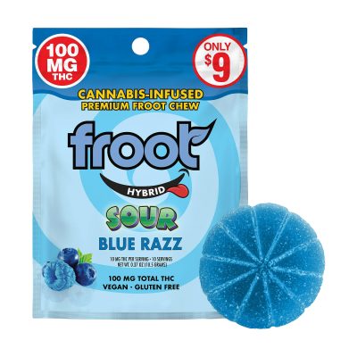 Froot - Sour Blue Razz Single Cut-to-dose Gummy (100mg)