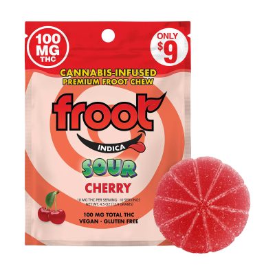 Froot - Sour Cherry Single Cut-to-dose Gummy (100mg)