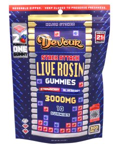 Devour - Strawberry Blueberry Stack Attack Live Rosin Gummies (3000MG)