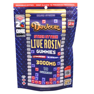 Devour - Strawberry Blueberry Stack Attack Live Rosin Gummies (3000MG)