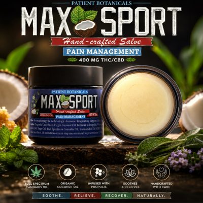 Patient Botanicals - Max Sport Rub, 400mg. (THC/CBD)