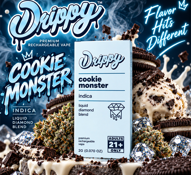 Drippy 2G Liquid Diamonds – Cookie Monster (Indica) 1 Cookie Monster