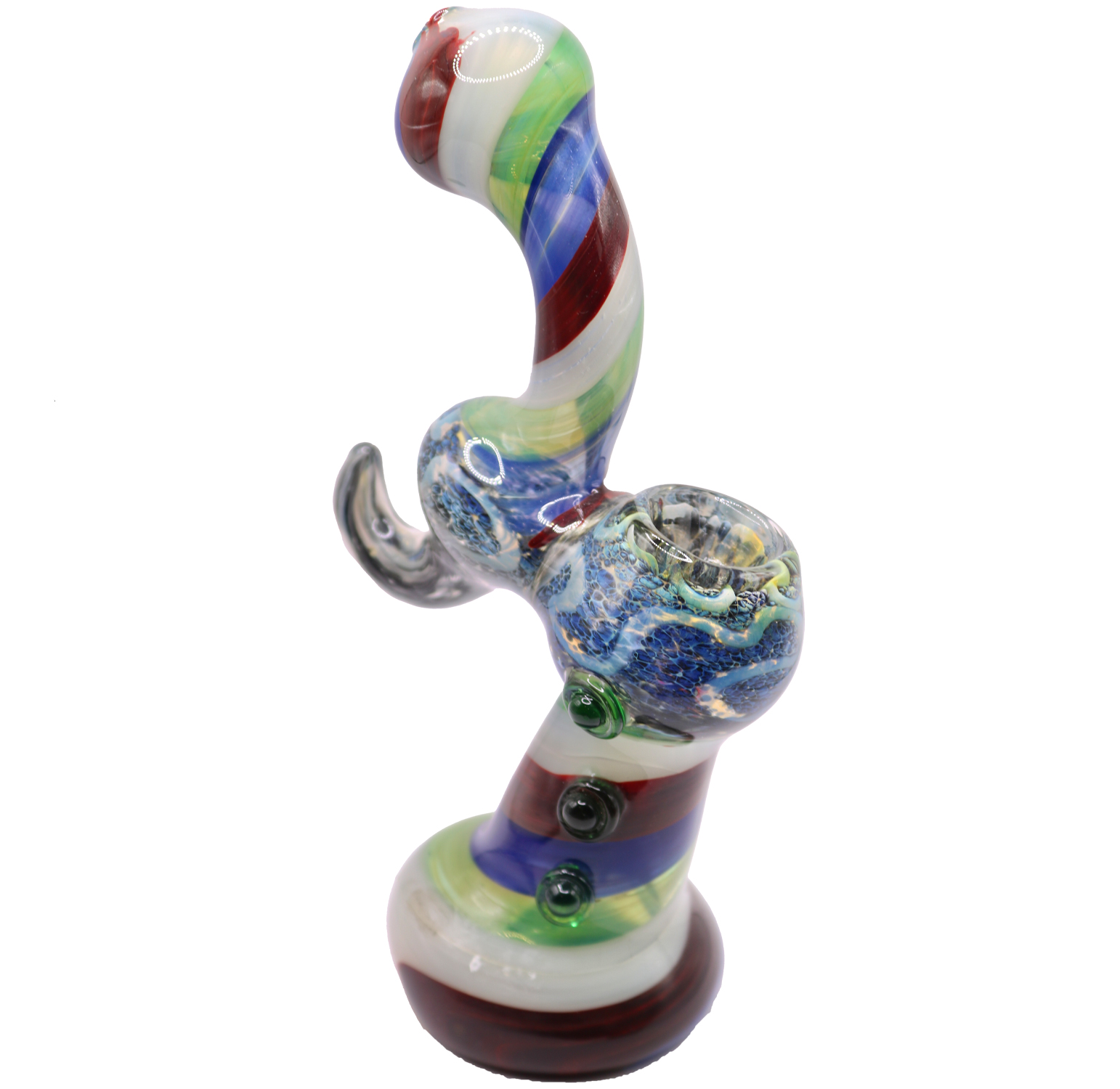 7" Multi-Color Sherlock Glass Bubbler