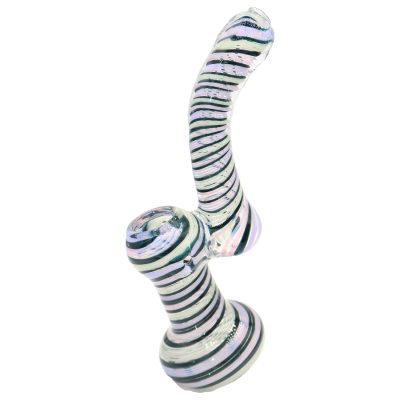 Alternative view of 7" Multi-Color Striped Sherlock Glass Bubbler