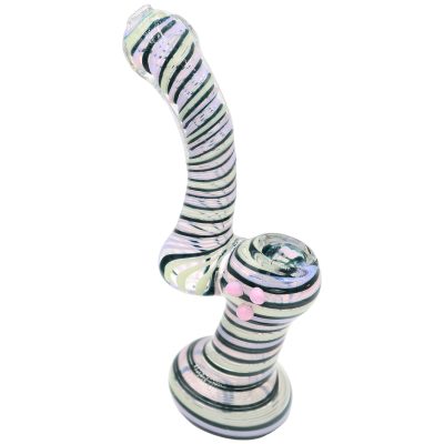 7" Multi-Color Striped Sherlock Glass Bubbler