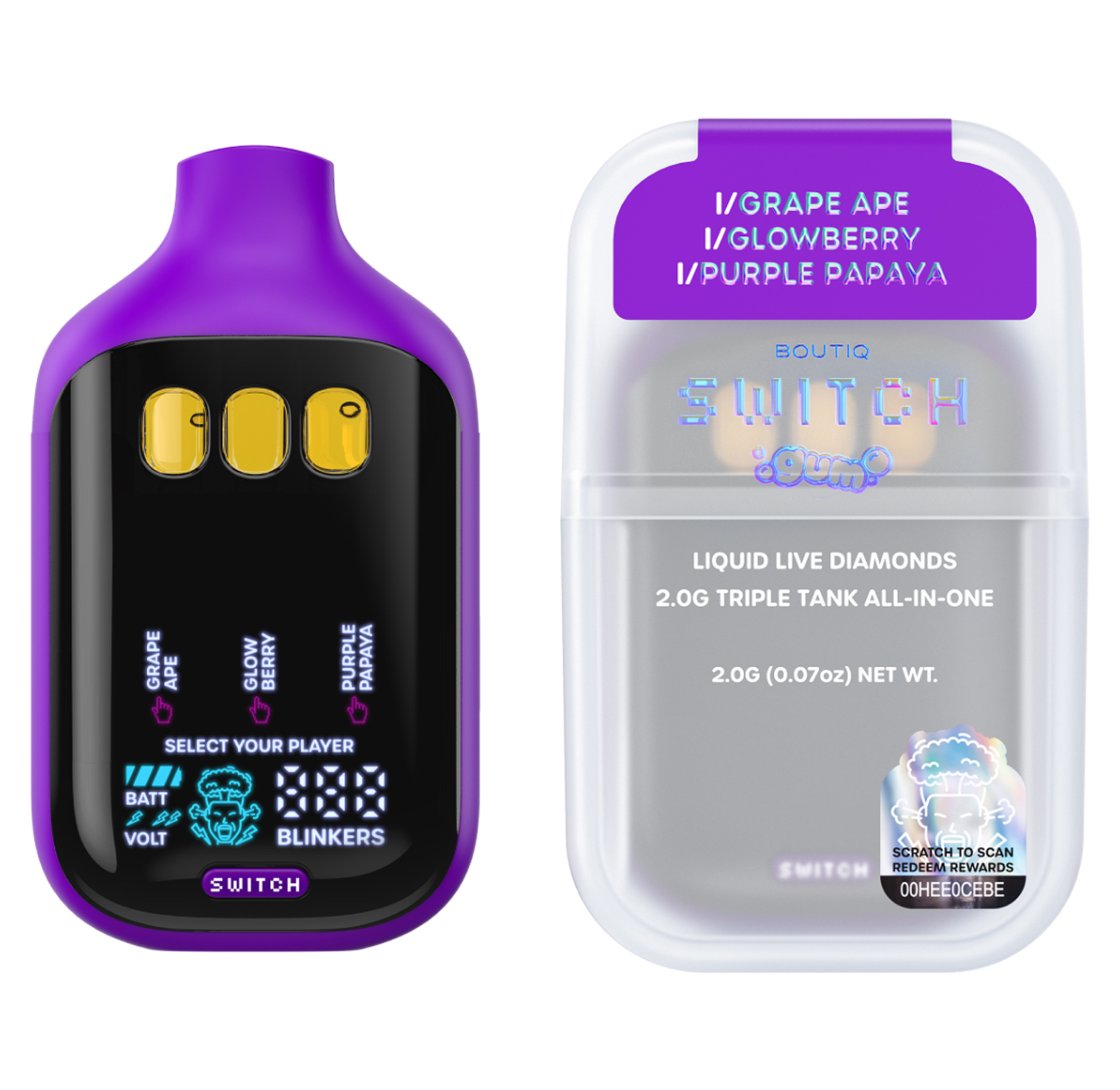 Boutiq - Grape Ape x Glowberry x Purple Papaya | V5 GUM All-In-One | 2g