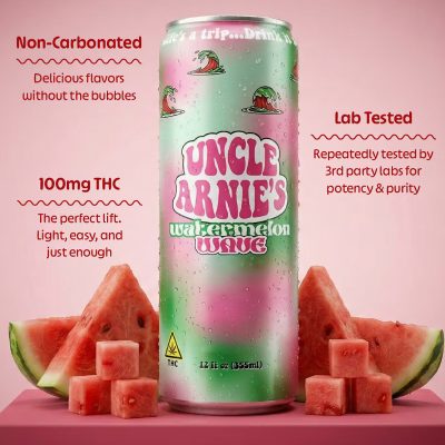 Uncle Arnie's - Watermelon Wave | Non-Carbonated | 100mg | 12oz - Image 3